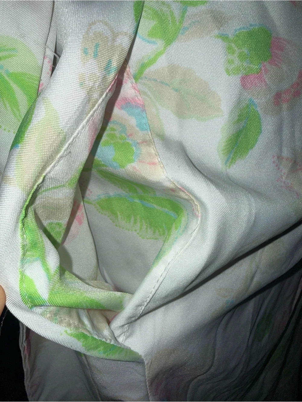 Vintage 1980s Cristian Dior Robe — Cream with Pink & Green